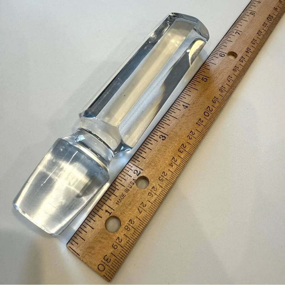 Vintage Six Sided Oblong Clear Glass Decanter Stopper Substantial 6”